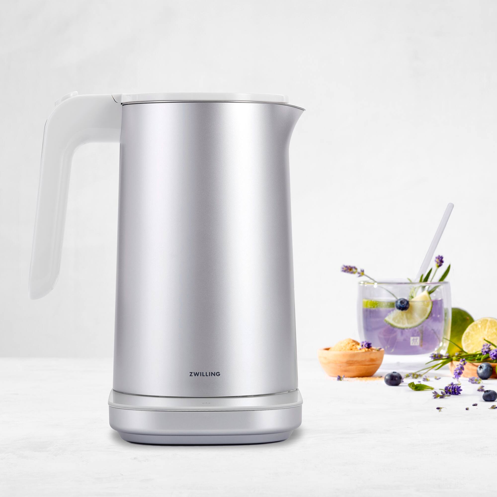 Alt View 12. ZWILLING - Enfinigy Cool Touch 1-Liter Electric Kettle Pro, Cordless Tea Kettle & Hot Water - Silver.