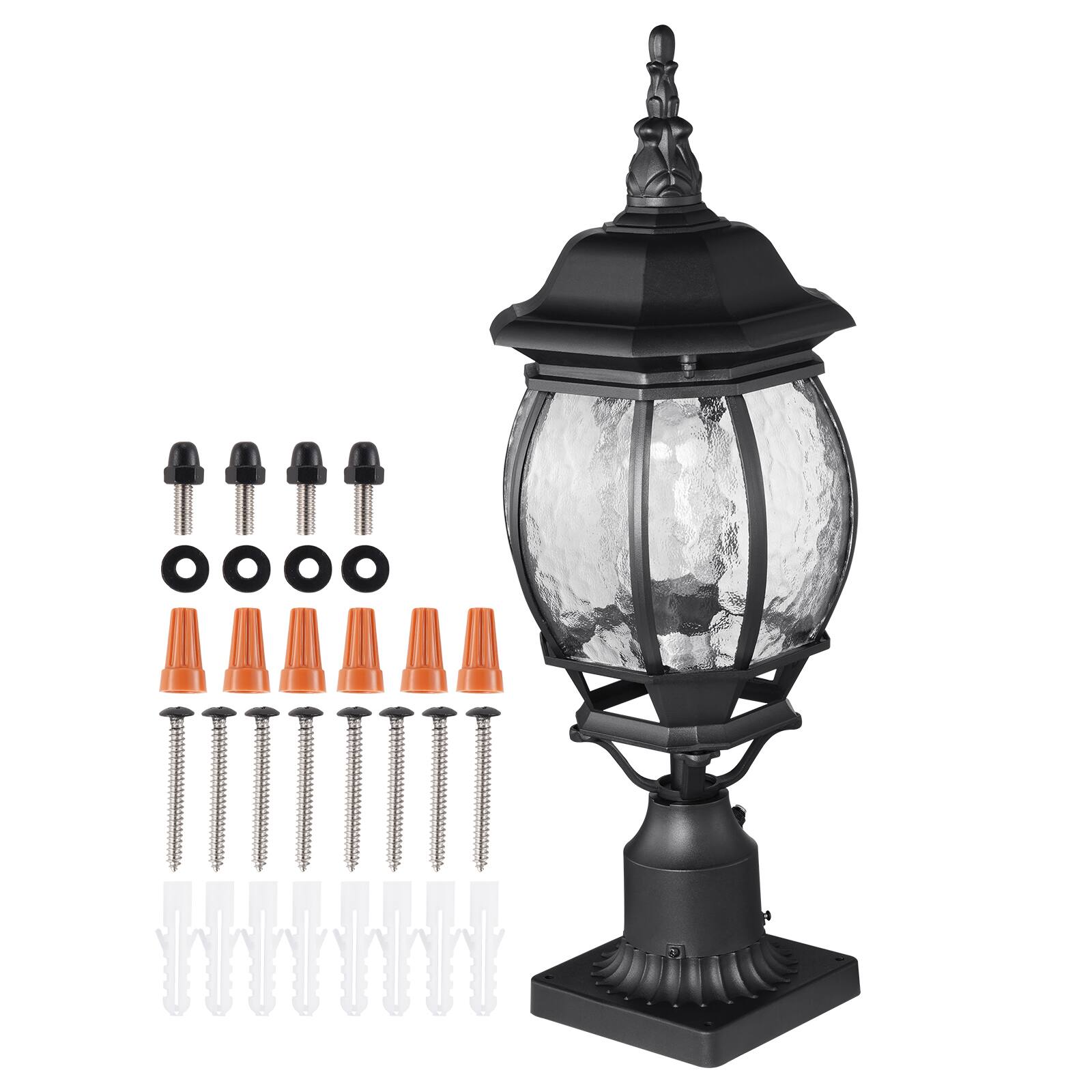 Alt View 5. VEVOR - 2 Pack Dusk to Dawn Outdoor Post Light, 20.87 in, Waterproof Lamp Post Light Fixtures - Black.