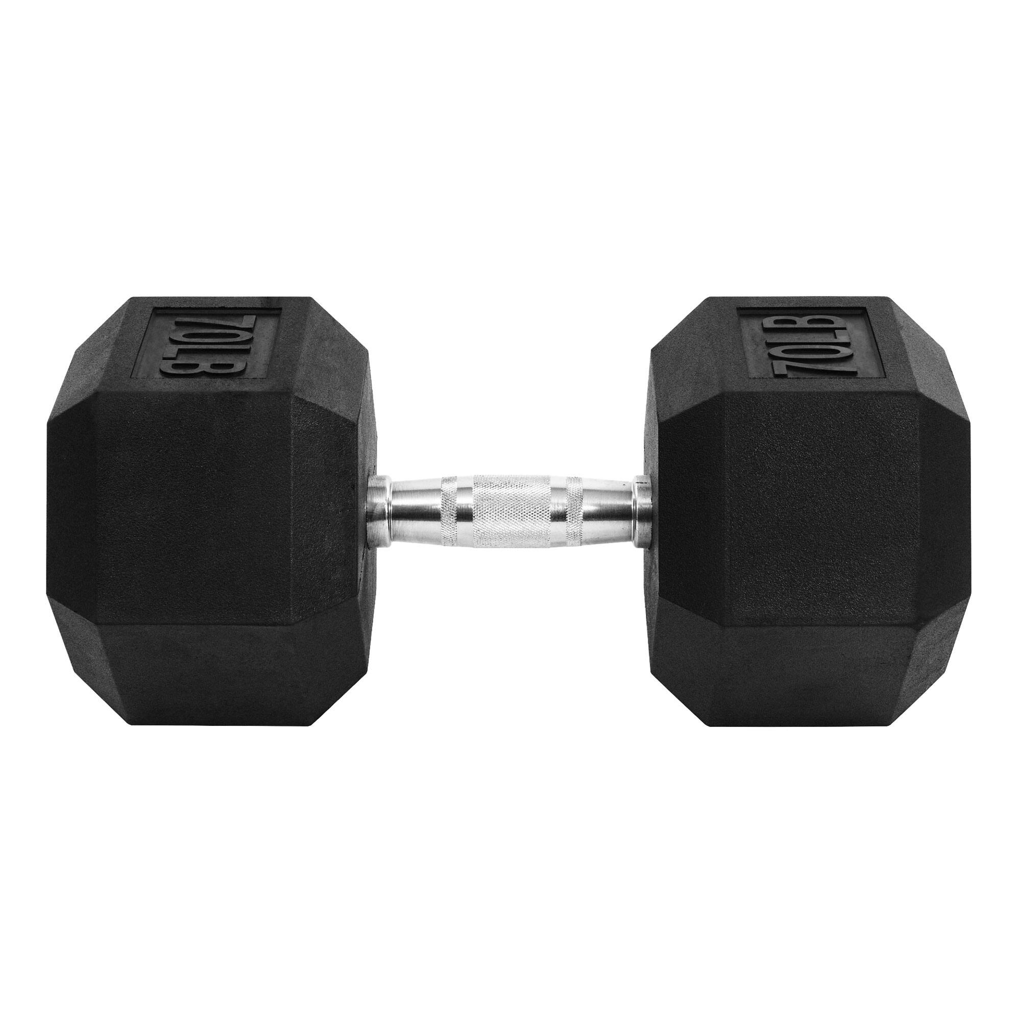 Alt View 3. Signature Fitness - Signature Fitness Hex Single Dumbbell Strength Training Workout Equipment, 70 lb - Black.