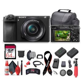 Sony - a6700 Mirrorless Vlogger Camera w 16-50mm Lens + 64GB Card + More Bundle - Black w/ Starter Bundle