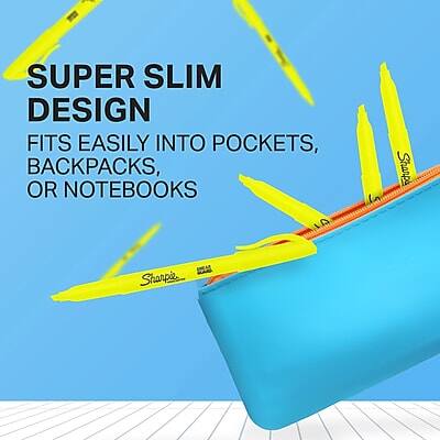 SUPER SLIM DESIGN  
FITS EASILY INTO POCKETS, BACKPACKS, OR NOTEBOOKS  

Sharpie