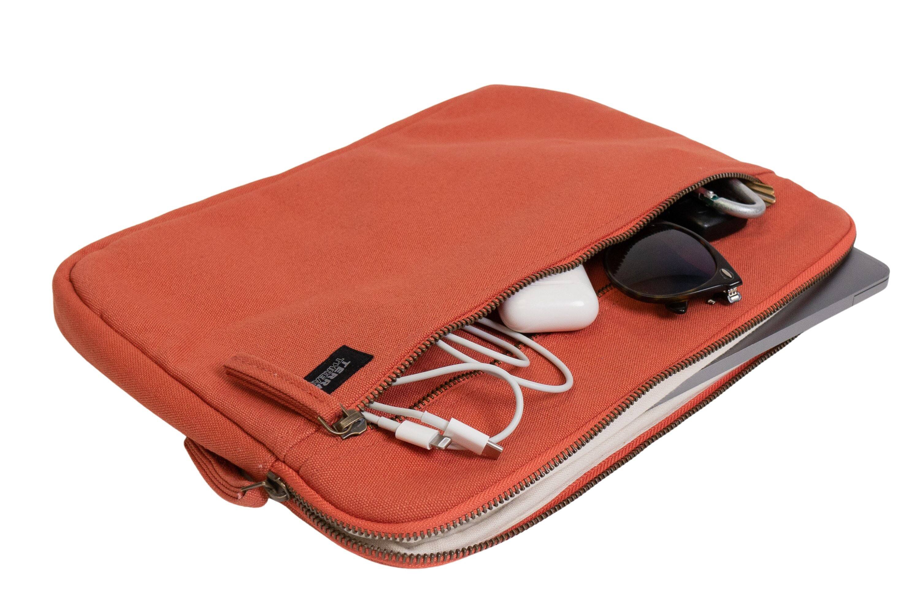 Alt View 1. Terra Thread - Organic Cotton Laptop Sleeve 13 inches - Burnt Orange.