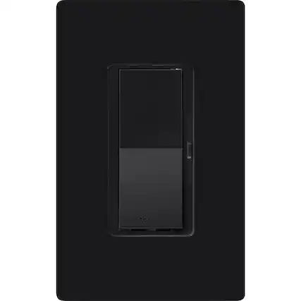 Front. Lutron - Lutron Diva Black 600 W 3-Way Dimmer Switch 1 pk - Black.