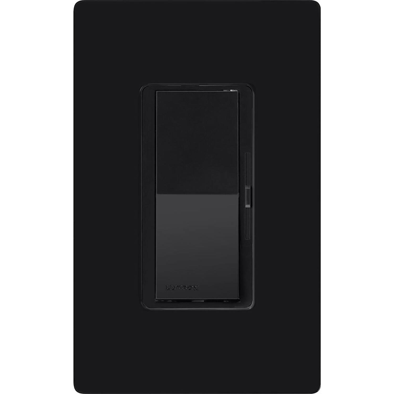 Front. Lutron - Lutron Diva Black 600 W 3-Way Dimmer Switch 1 pk - Black.