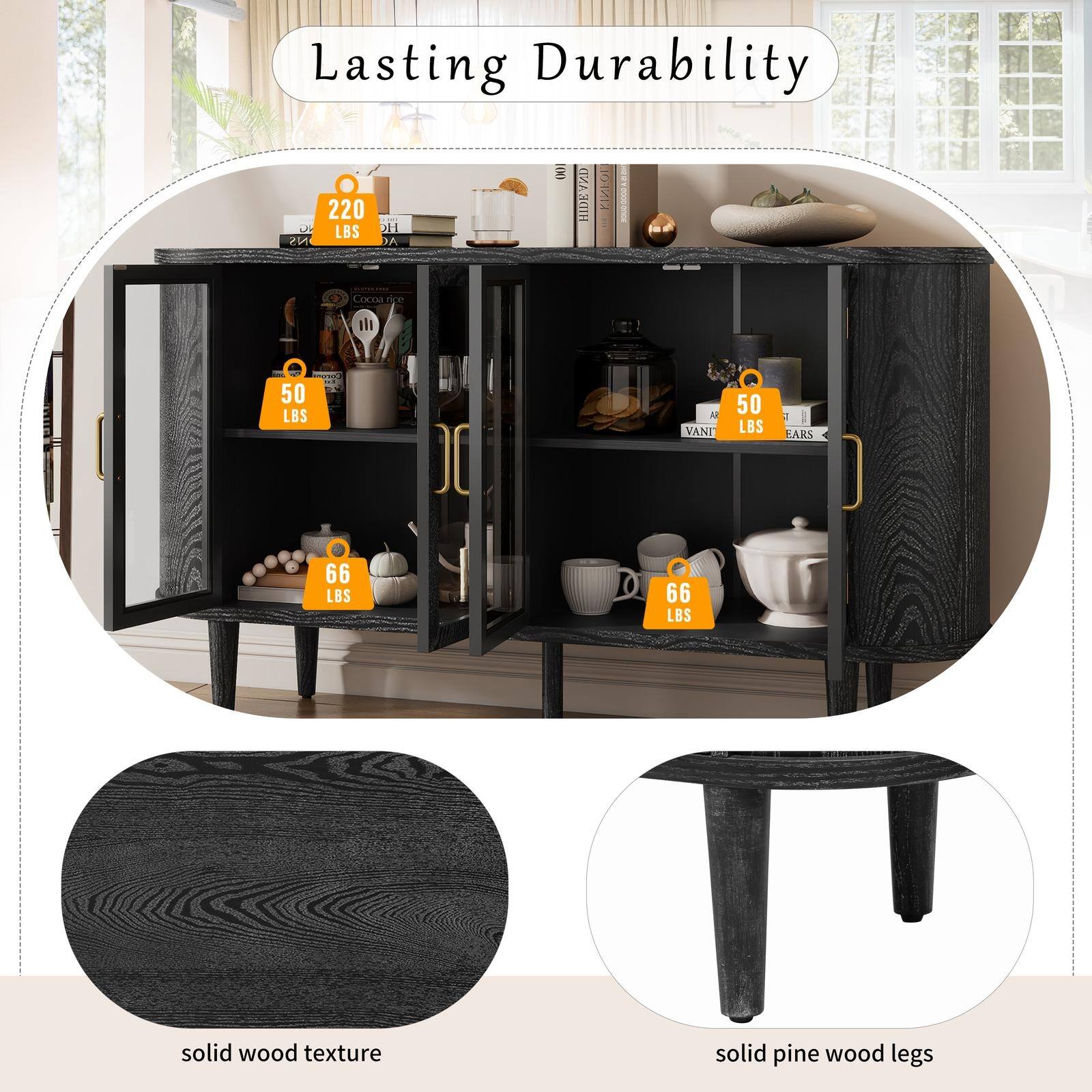 Lasting Durability

- 220 LBS
- 50 LBS
- 50 LBS
- 66 LBS
- 66 LBS

solid wood texture

solid pine wood legs