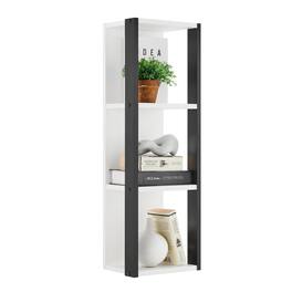 Danya B - Recife Vertical Three-Tier Cube Wall Shelf - White/Black - White, Black