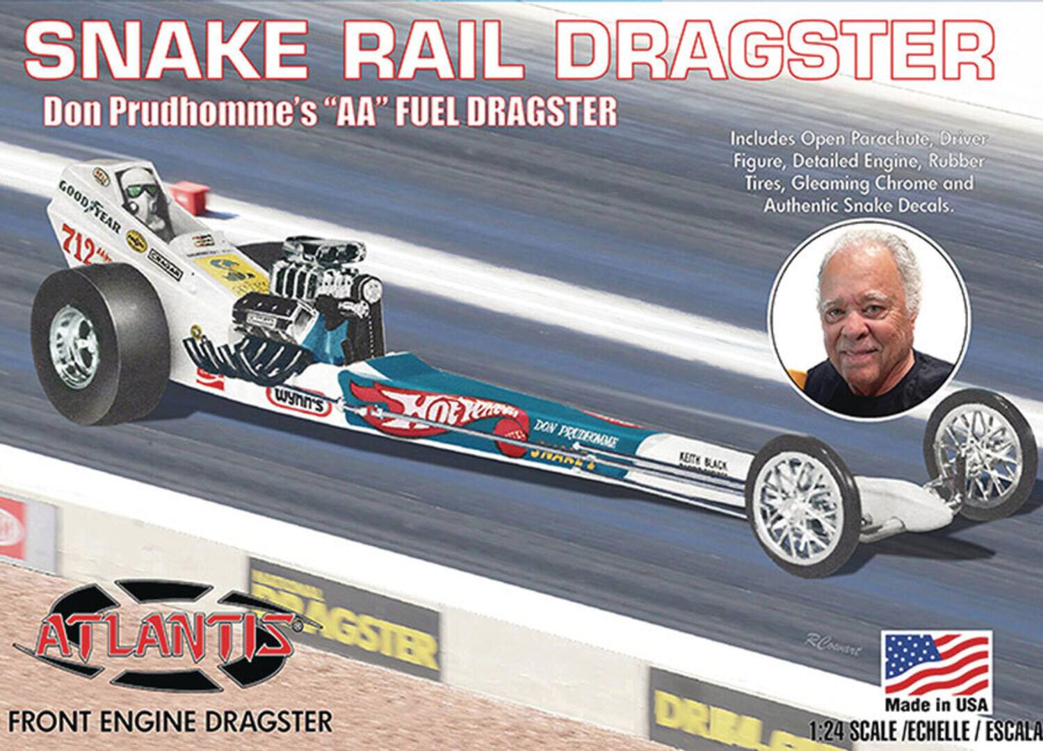 PopMarket - Don The Snake Prudhomme's AA Fuel Dragster - Front Engine Rail Dragster 1/24 Scale Model Kit - COLLECTIBLES - Multicolor