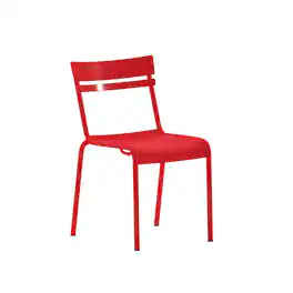 Flash Furniture - Nash Commercial Grade Steel Stack Chair, Indoor-Outdoor Armless Chair with 2 Slat Back - Red