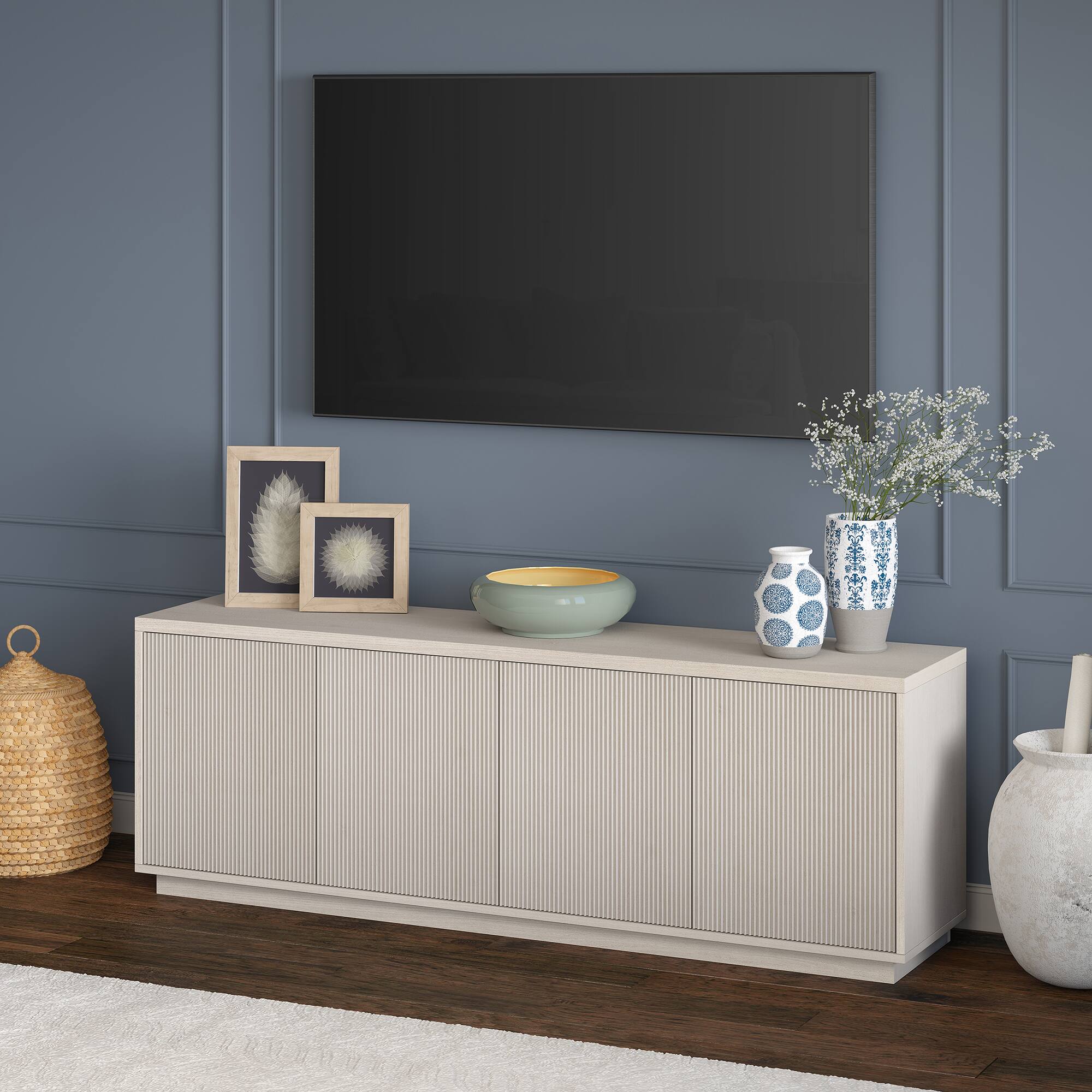 Alt View 33. Hudson&Canal - Hanson TV Stand for Most TVs up to 75" - Alder White.