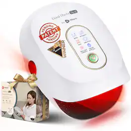 LifePro - DualThera Hand Massager with Red Light Therapy, Heat & Compression, Cordless Hand Therapy Device - White