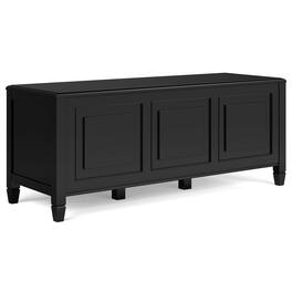Simpli Home - Connaught 51 inch Wide Solid Wood Traditional Storage Bench Trunk - Black