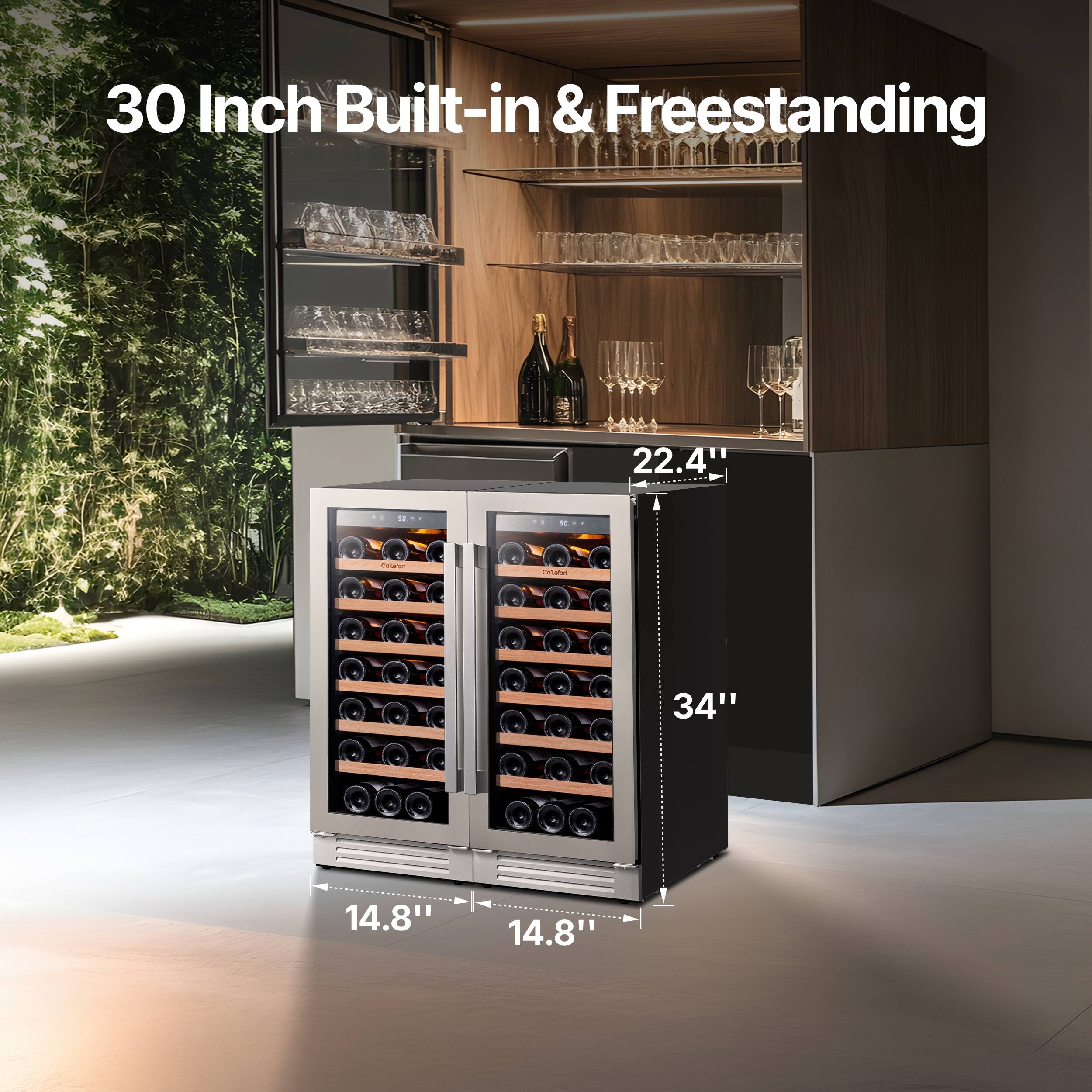 Ca'Lefort Wine Fridge 30 Inch Wine Refrigerator,66 bottle Wine