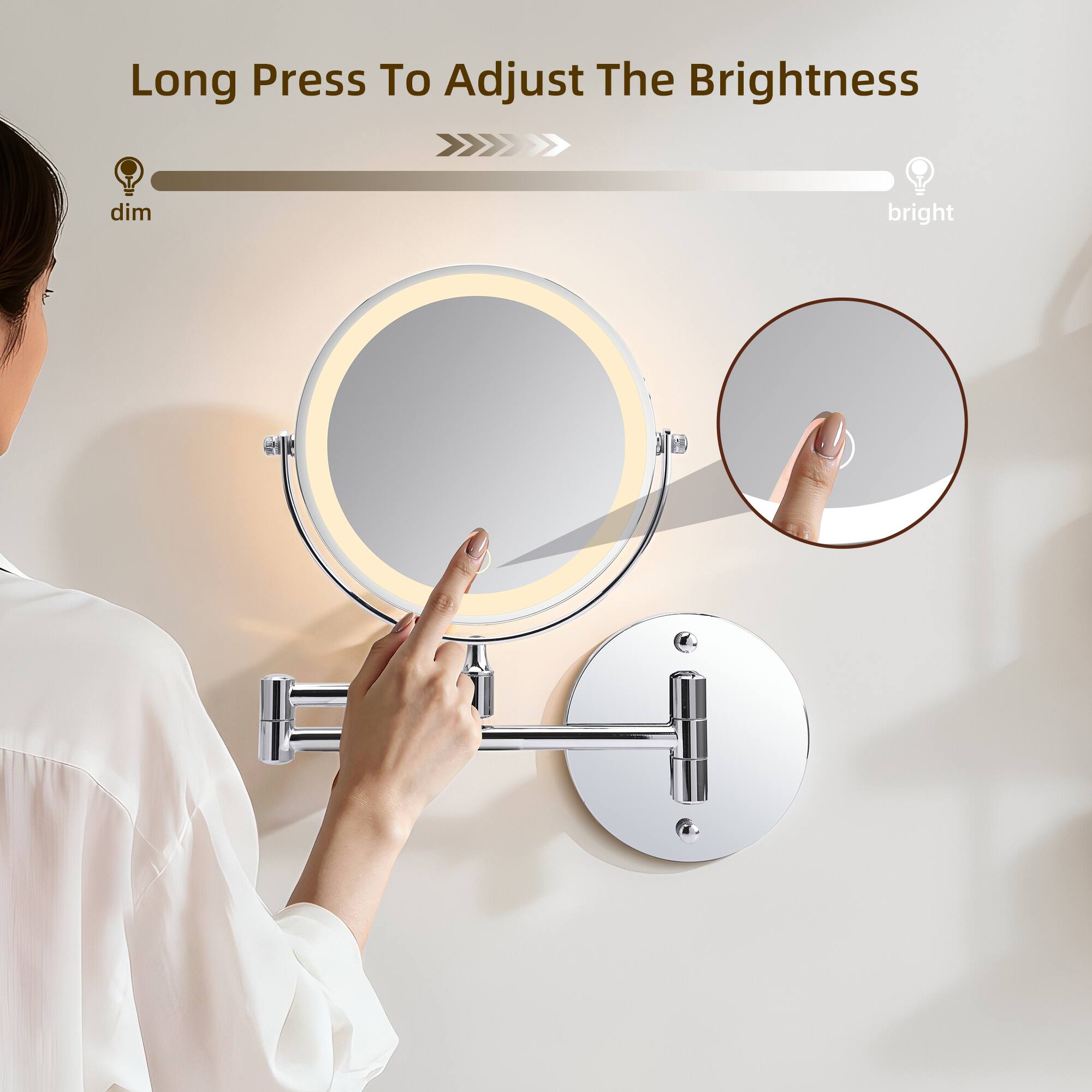 Long Press To Adjust The Brightness  
dim bright