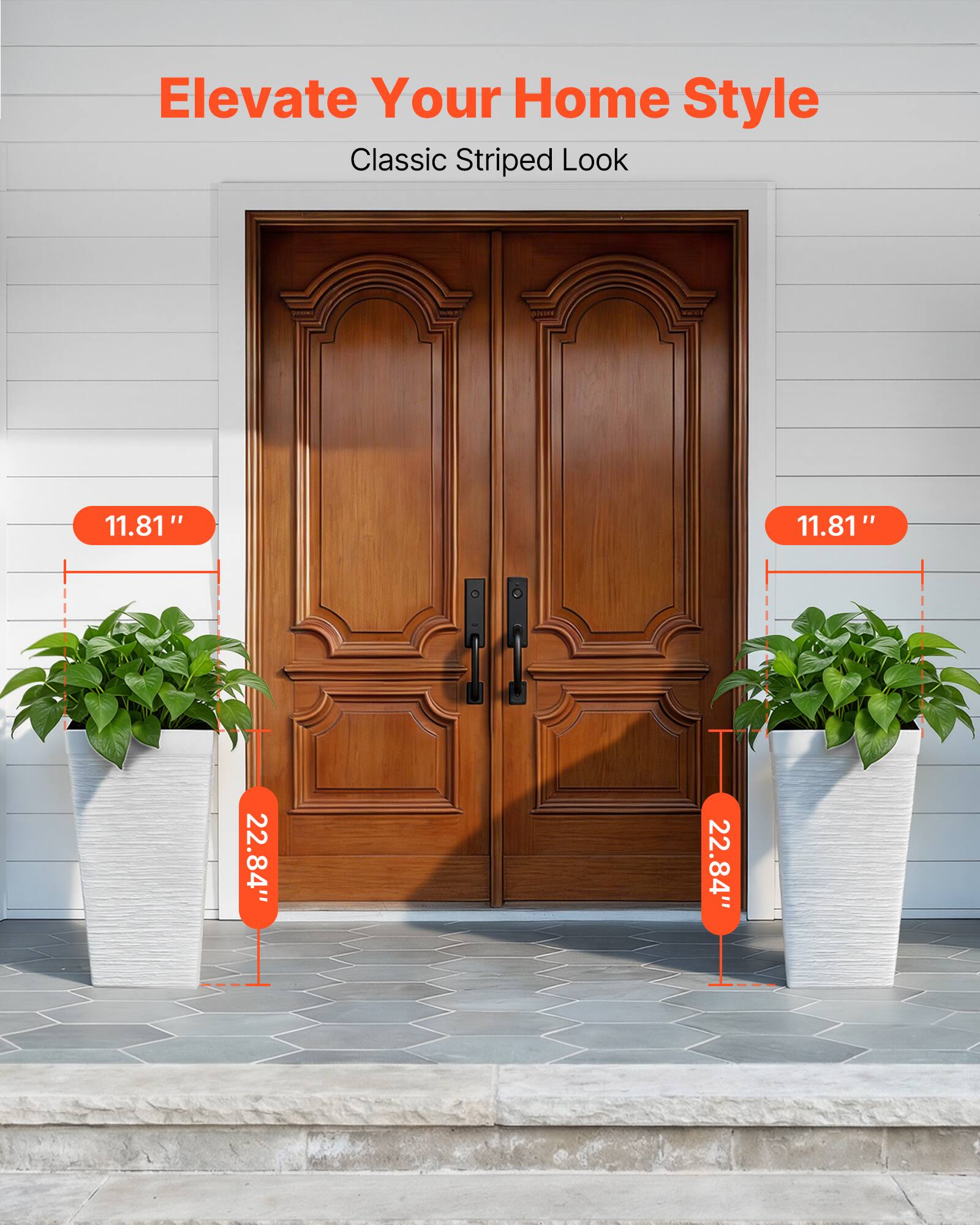 Elevate Your Home Style  
Classic Striped Look  

11.81"  
11.81"  
22.84"  
22.84"