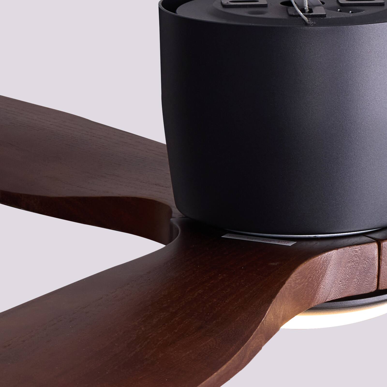Alt View 7. Siljoy - 52 Inch Dark Wood Grain 3-Blade Flush Mount LED Ceiling Fan for Living Room Bedroom and Kitchen - Brown.