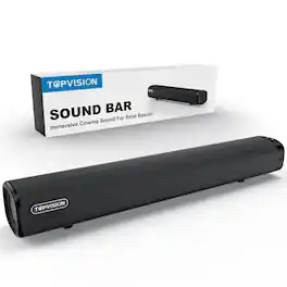 TOPVISION - 80W Sound Bar for TV, 2.1Ch Soundbar with Subwoofer, 3D Surround Sound Home Theater system with HDMI/Optical/AUX
