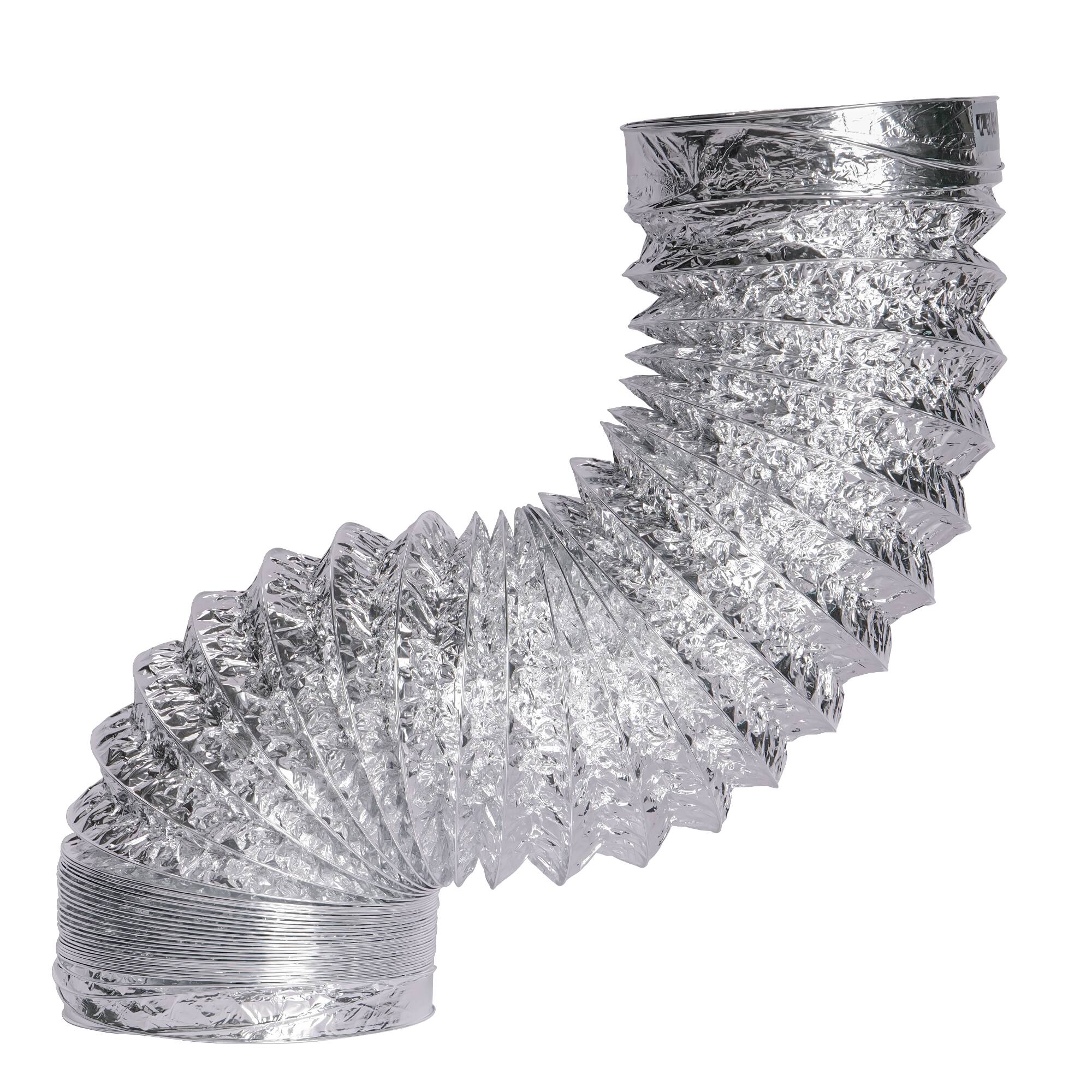 Front. Empava - 6 inch 6.5-Foot Aluminum Flex Air Duct, Without Clamps, Ventilation Duct - Silver.