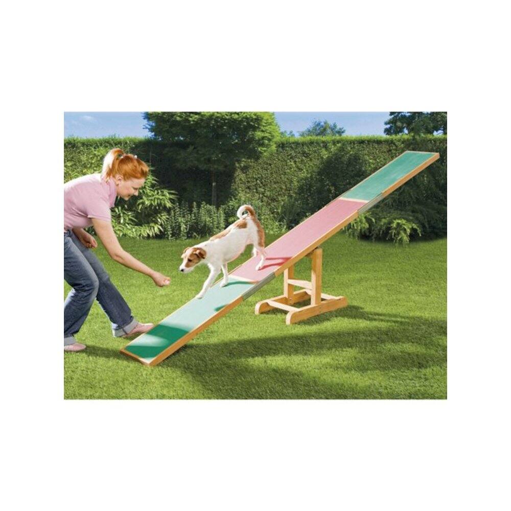 Left. TRIXIE - Dog Agility Seesaw, Obstacle Training - Green/Red.