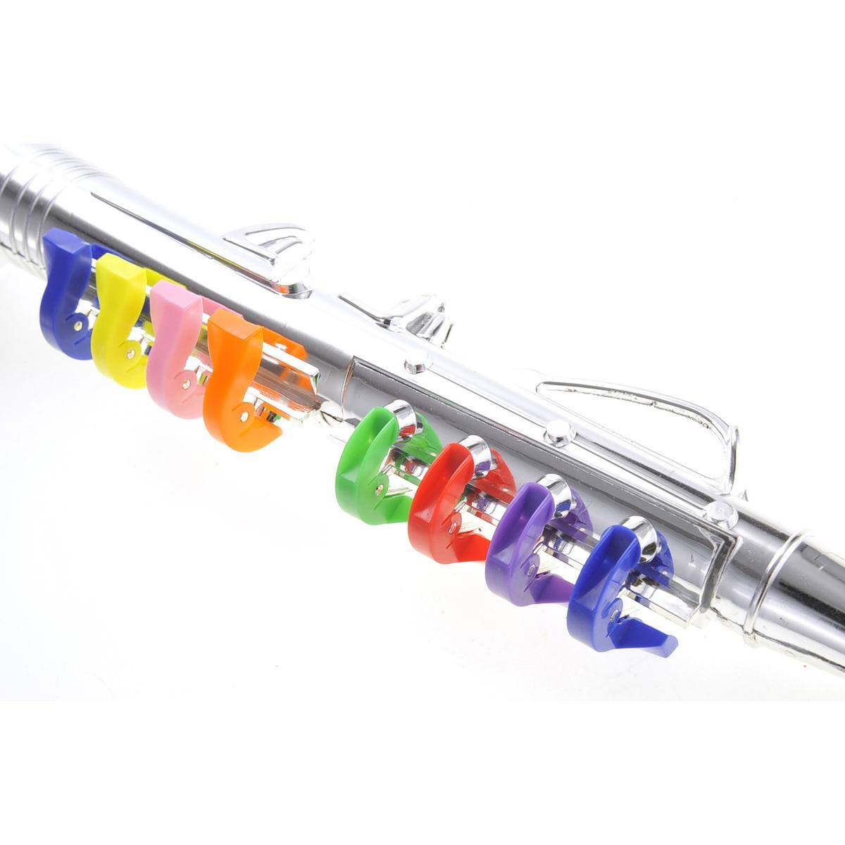 Alt View 2. JuzToys - Kids Clarinet Toy Musical Wind Instruments Plastic 8 Rhythms Metallic Golden Saxophone for Kids Early Educational Toy - Silver.