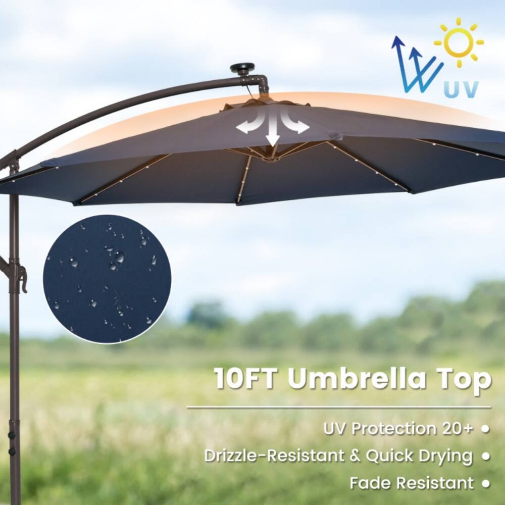 10FT Umbrella Top  
UV Protection 20+  
Drizzle-Resistant & Quick Drying  
Fade Resistant