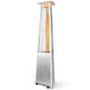 Front. Costway - Costway 42,000 BTU Stainless Steel Pyramid Patio Heater Glass Tube Flame W/ Wheels - Silver.