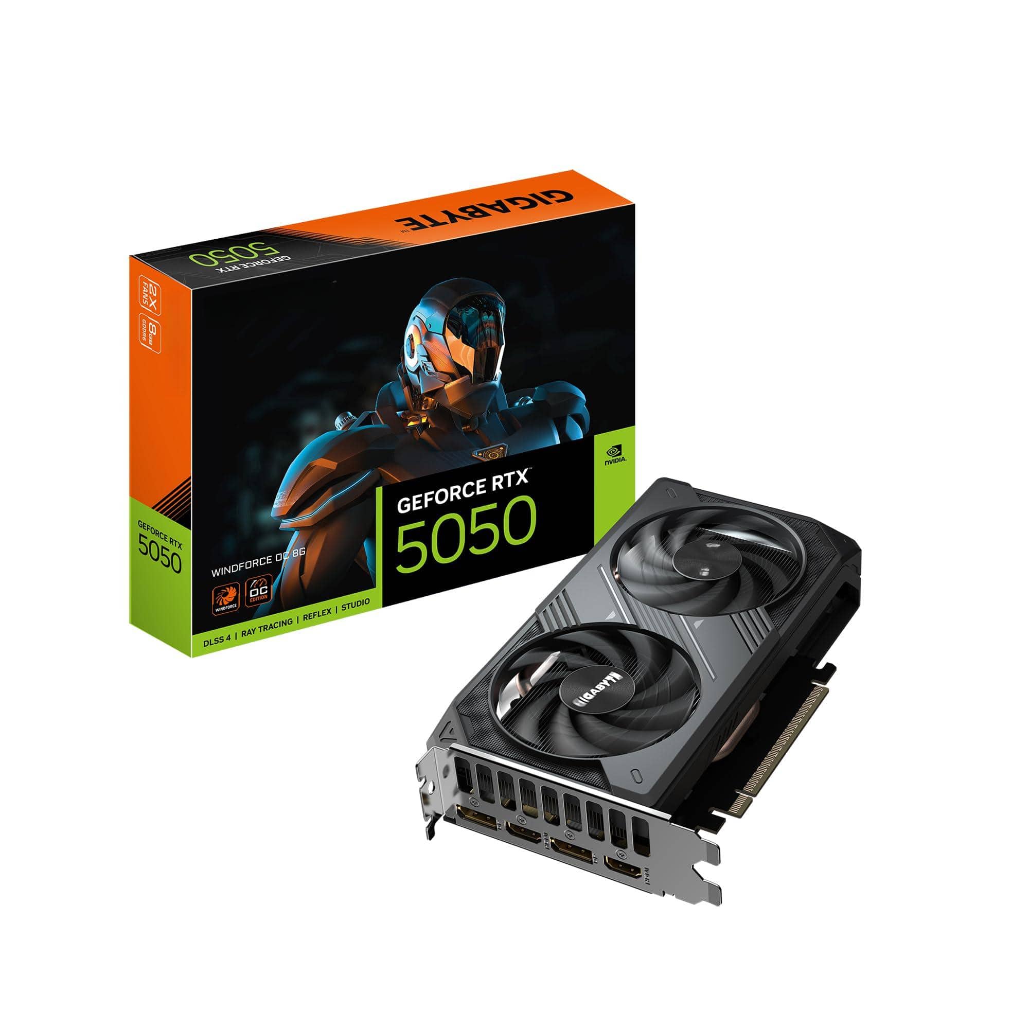 Dazzling Pops - GIGABYTE GeForce RTX 5050 WINDFORCE OC 8G Graphics Card 128 bit GDDR6 PCIe 5.0 WINDFORCE Cooling System GV