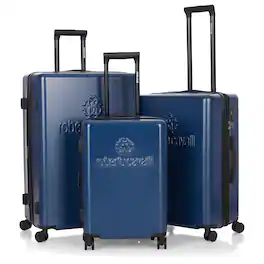 Roberto Cavalli - 3 Piece Luggage Set with Expandable Hard Shell & 8 Spinner Wheels - NAVY