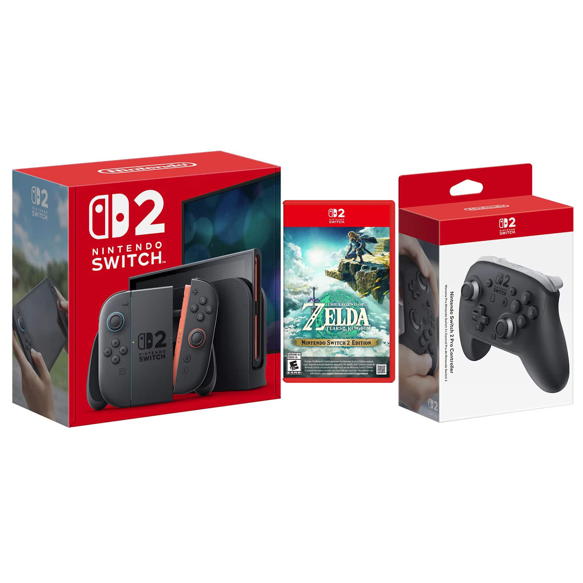Switch 2 Console with Zelda Tears of the Kingdom and Pro