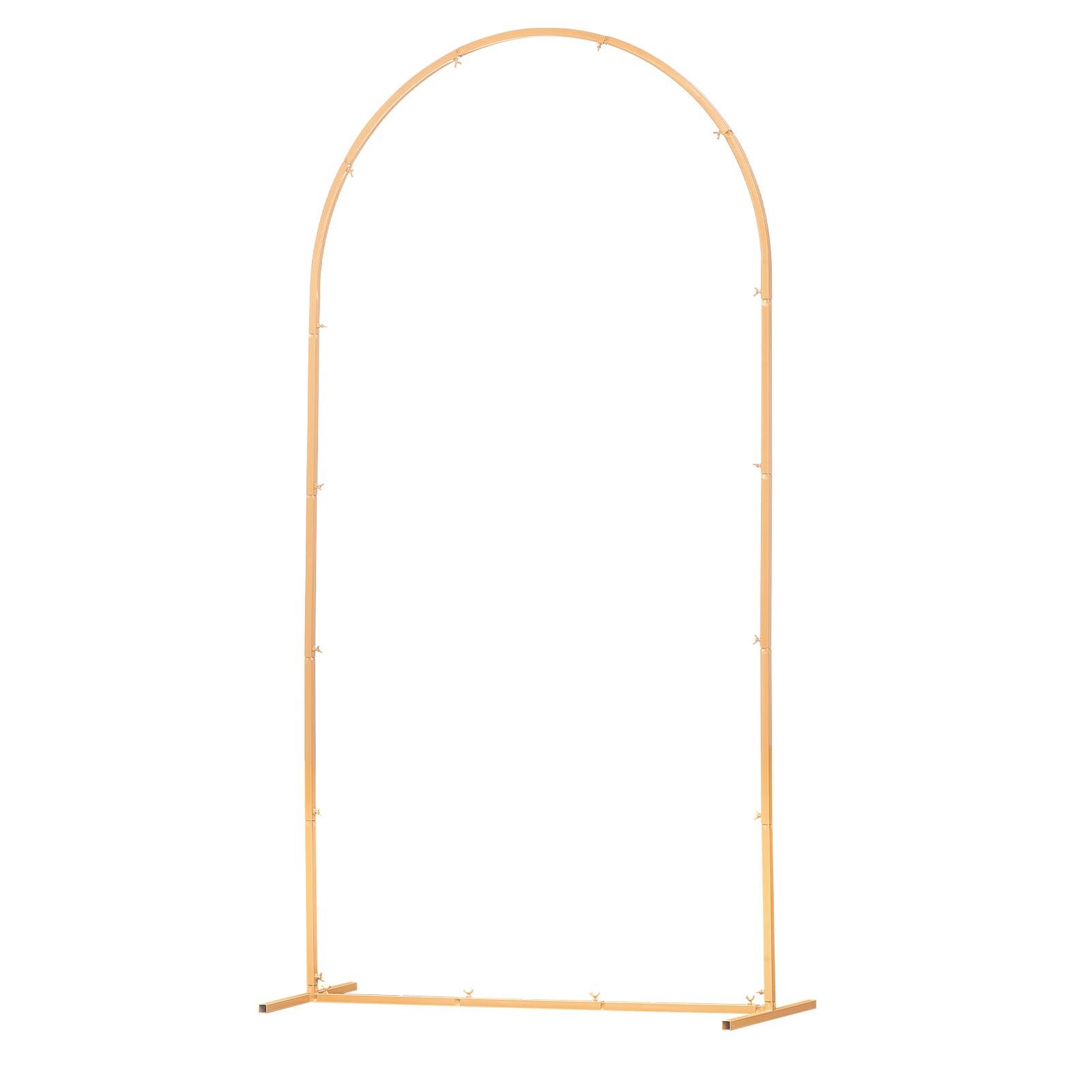 Alt View 5. VEVOR - Arch Backdrop Stand, 7.2 x 4 ft, Stable Structure, Easy Assembly, 1 Set Gold Metal Arch Backdrop Stand for Wedding - Gold.