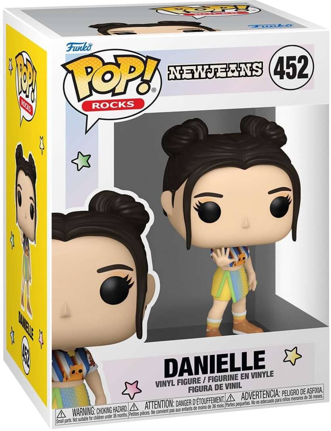 COPP Ta Funko M POP! NEWJEANS 452 ROCKS ROCKS DNURTE EL DANIELLE FIGURINE EN VINYLE FIGURE I VINYL DE VINIL FIGURA PELIGRO DE ASFIXIA TOUFFEMENT. ADVERTENCIA: para ninos menores de 36 meses DANGER D pequeas. No es adecuado HAZARD. ATTENTION: aux enfants de moins de 36 mois. Partes WARNING: CHOKING Petites pieces. Ne convient pas for children under 36 months Small parts. Not suitable