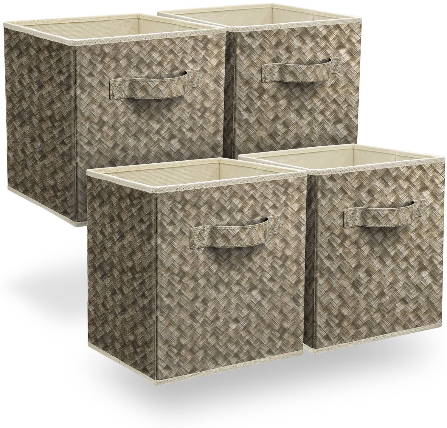 Alt View 1. Sorbus - Sorbus Foldable Storage Cubes, 6 Fabric Baskets for Organizing Pantry, Closet, Shelf, Nursery, Playroom, Toy Box - Woven Beige.