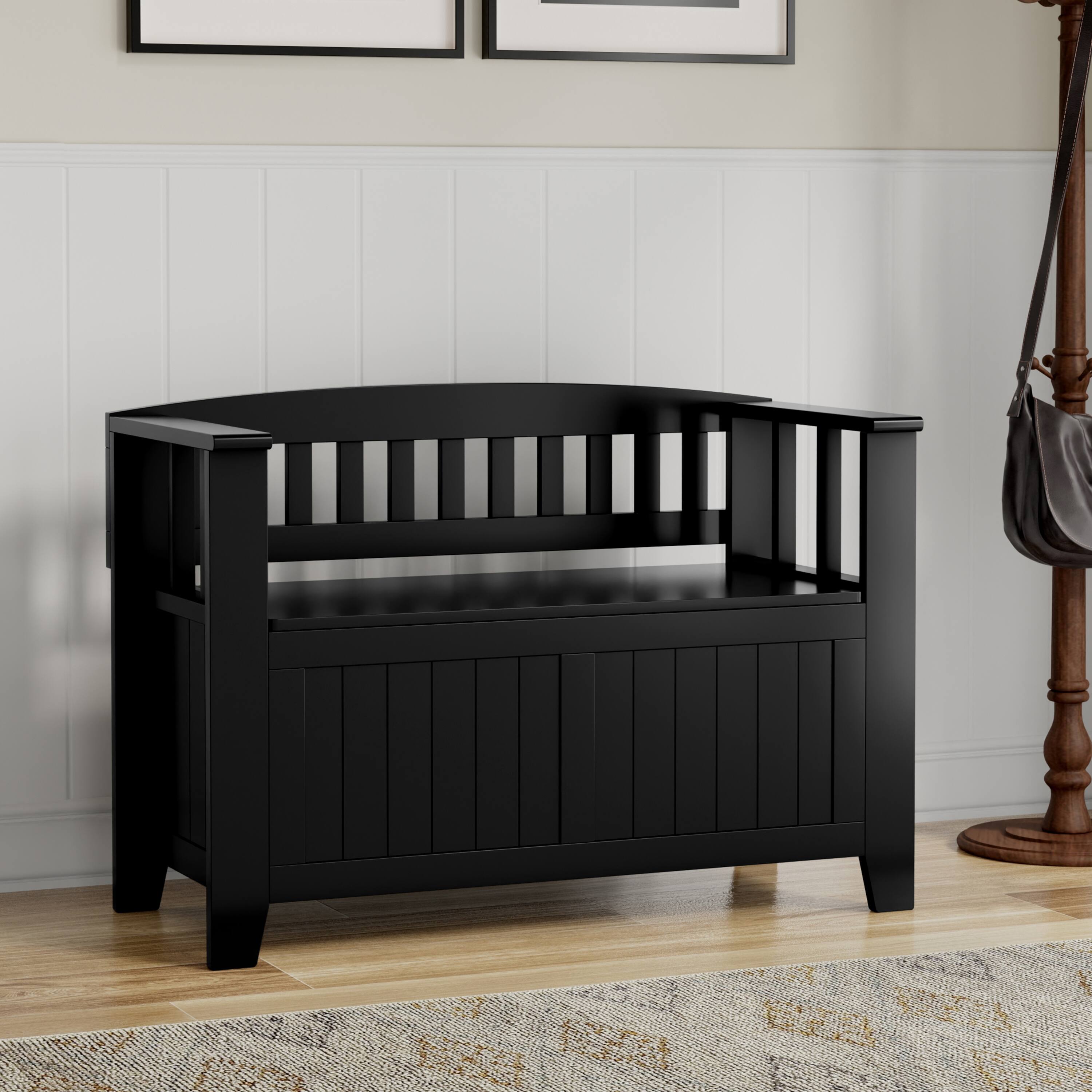 Simpli Home Acadian 36 inch Wide Solid Wood Transitional Small Entryway ...