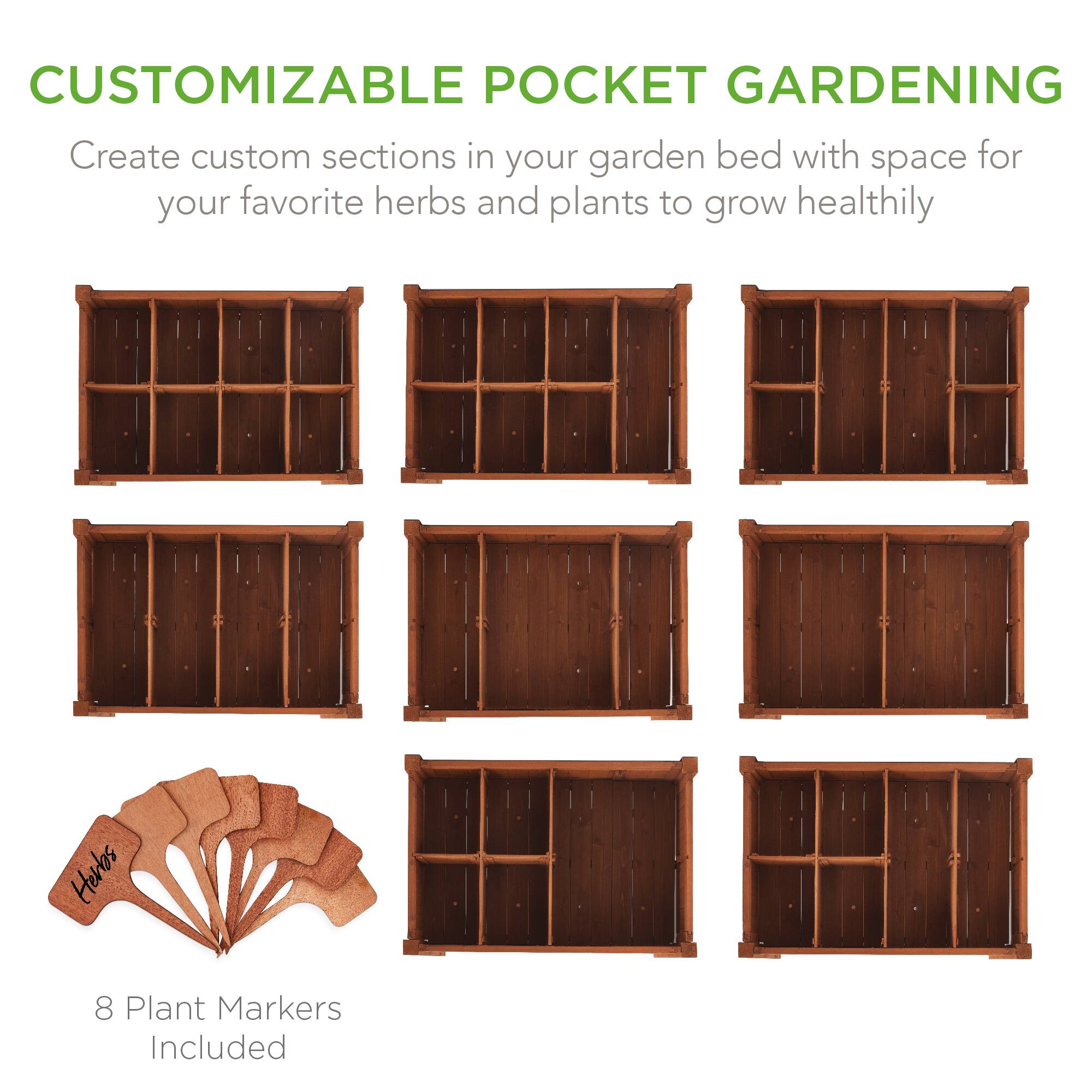 CUSTOMIZABLE POCKET GARDENING

Create custom sections in your garden bed with space for your favorite herbs and plants to grow healthily

8 Plant Markers Included