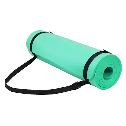 Front. Fitvids - Fitvids 1/2-Inch Thick High Density Exercise Yoga Mat with Carrying Strap, Aqua - Aqua.