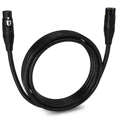 Front. Lyxpro - 10 ft Balanced XLR Cable, Male to Female, 3 Pin Microphone Cable - Black.
