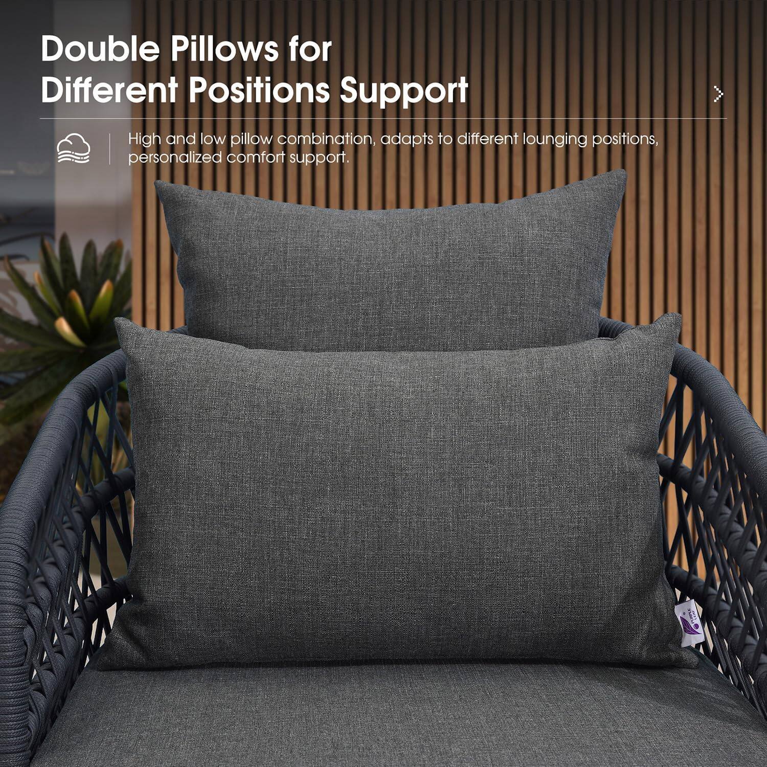 Double Pillows for Different Positions Support

High and low pillow combination, adapts to different lounging positions, personalized comfort support.
