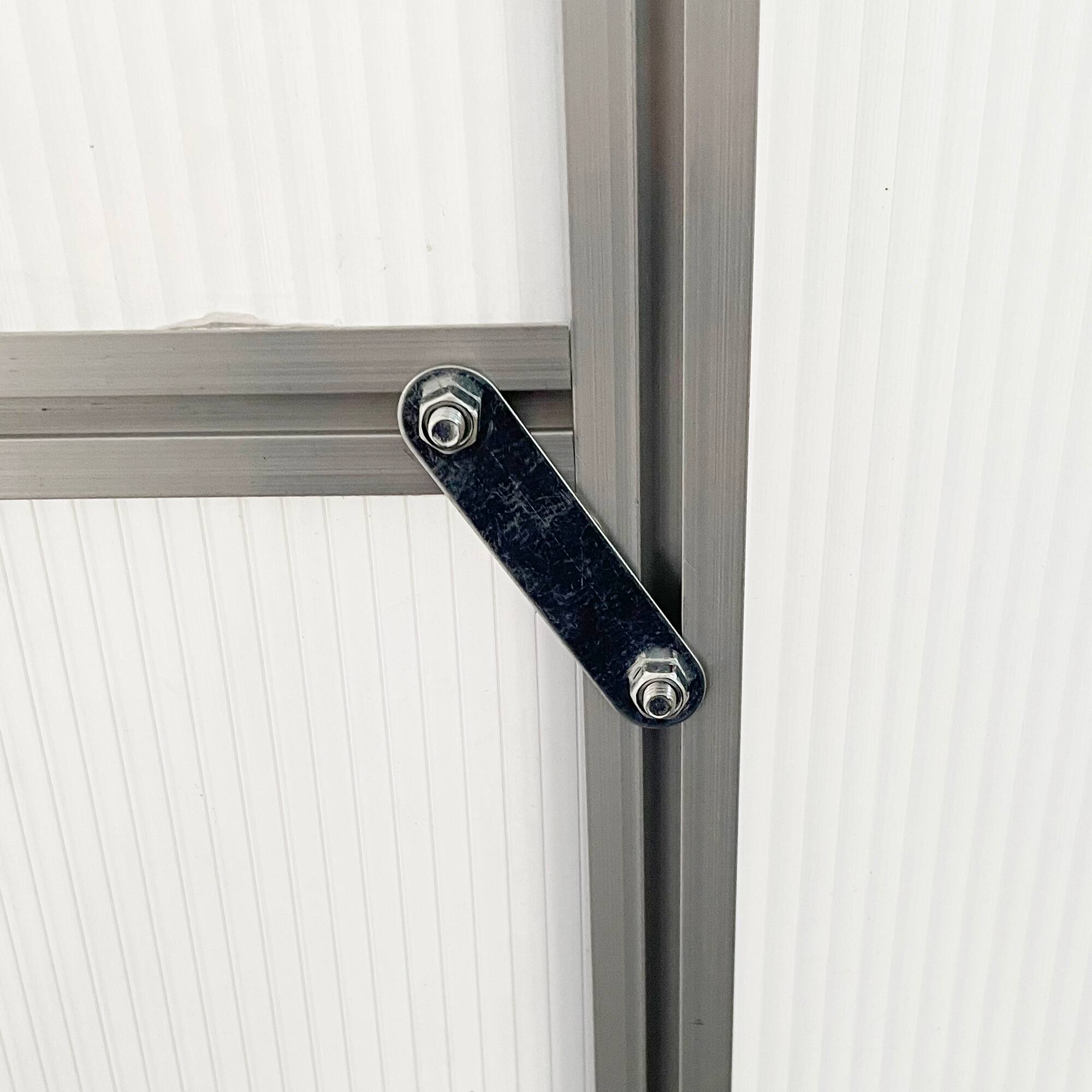 Alt View 8. Outsunny - 8' x 4' x 7' Hobby Greenhouse, Walk-in Lean-To Polycarbonate Hot House Kit with Aluminum Frame, Sliding Door, Roof Vent - Green.