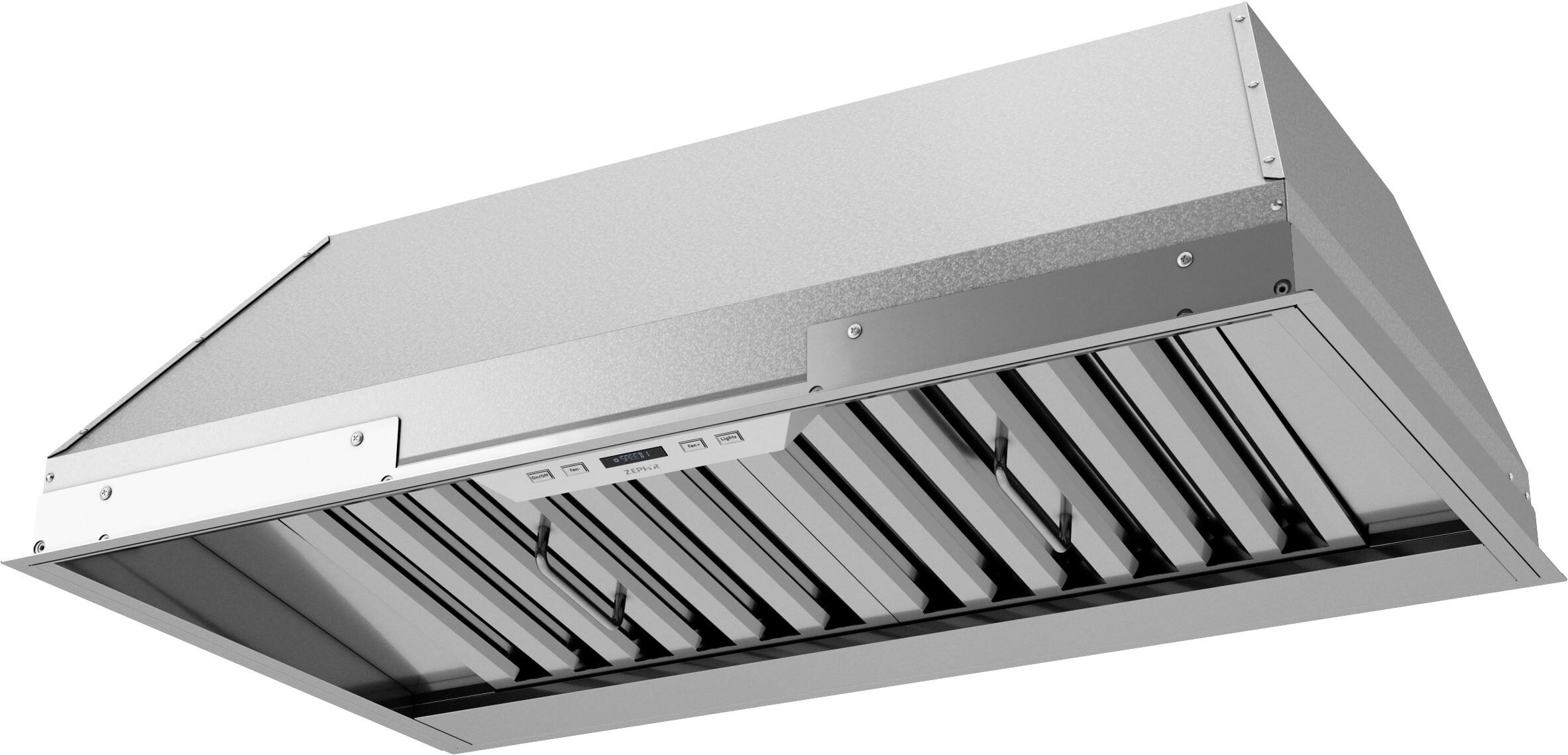Angle. Zephyr - Monsoon I 30 in. 650 CFM Insert Mount Range Hood with LED Light - Stainless Steel.