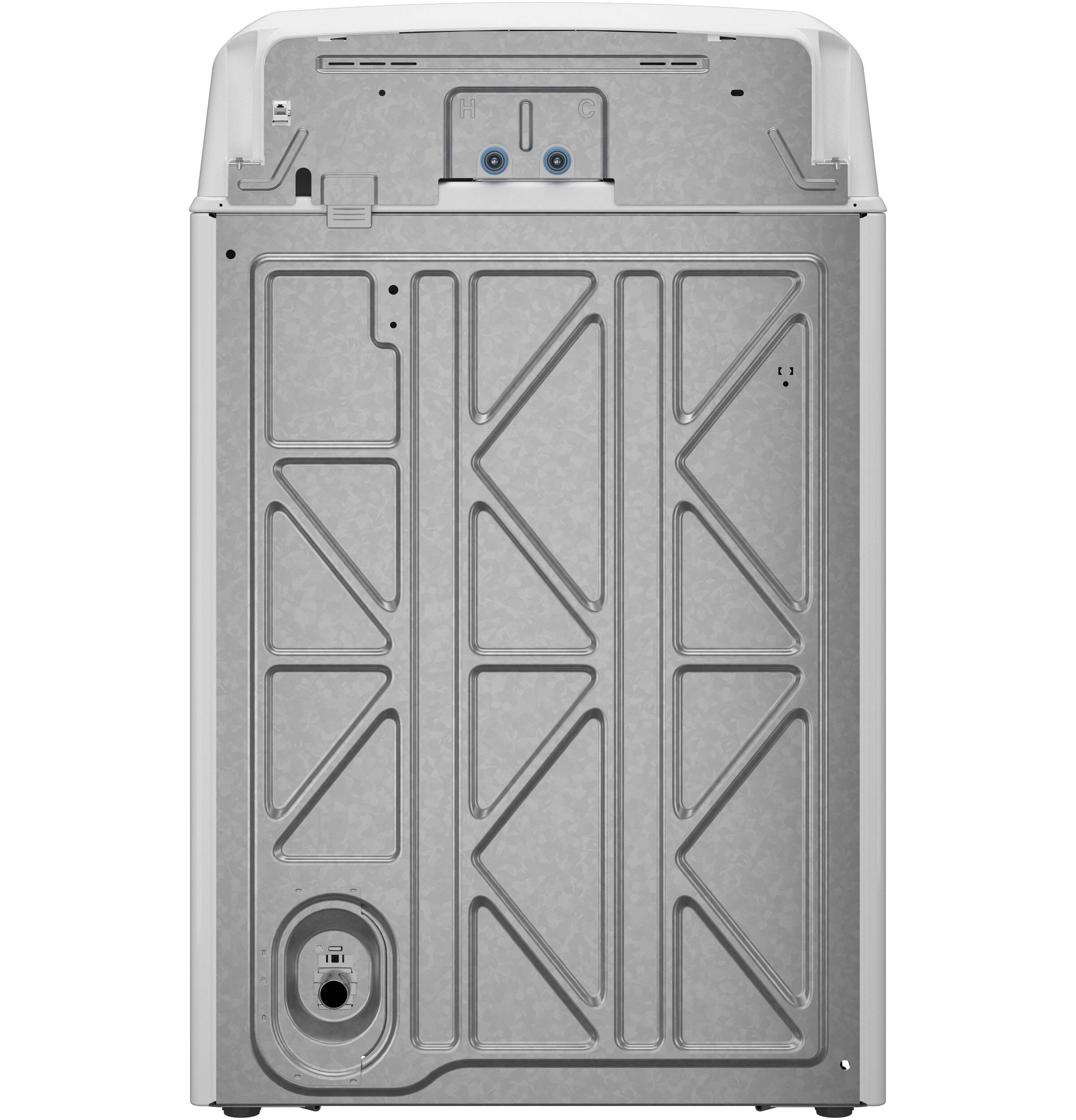 Alt View 26. GE - 4.5 Cu. Ft. High-Efficiency Top Load Washer with Spanish Control Panel - White with Matte Black.