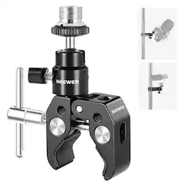 Neewer - Mini Ball Head Crab Clip, 1/4"-5/8", 3.3lb