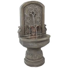 Sunnydaze - Lovely Lily Polyresin Flat Back Outdoor Wall Fountain - Light Brown