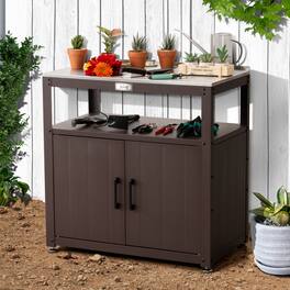FEASTO - Garden Potting Bench - Brown