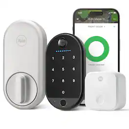 Yale - Smart Lock Conversion Kit – Works with Existing Deadbolt & Keys | Wi-Fi & Fingerprint Keypad Access - Silver