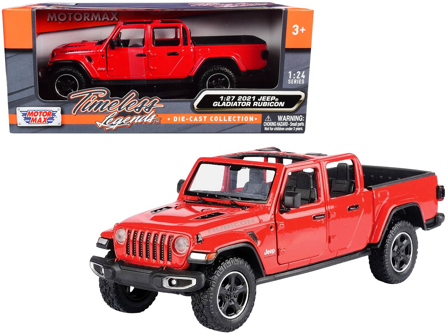 MOTORMAX 3+ Jeep 1:24 SERIES 1:27 2021 JEEP MOTOR Timeless GLADIATOR RUBICON MAX Legends DIE-CAST COLLECTION WARNING: TM CHOKING HAZARD Small parts Not for children under 3 years.