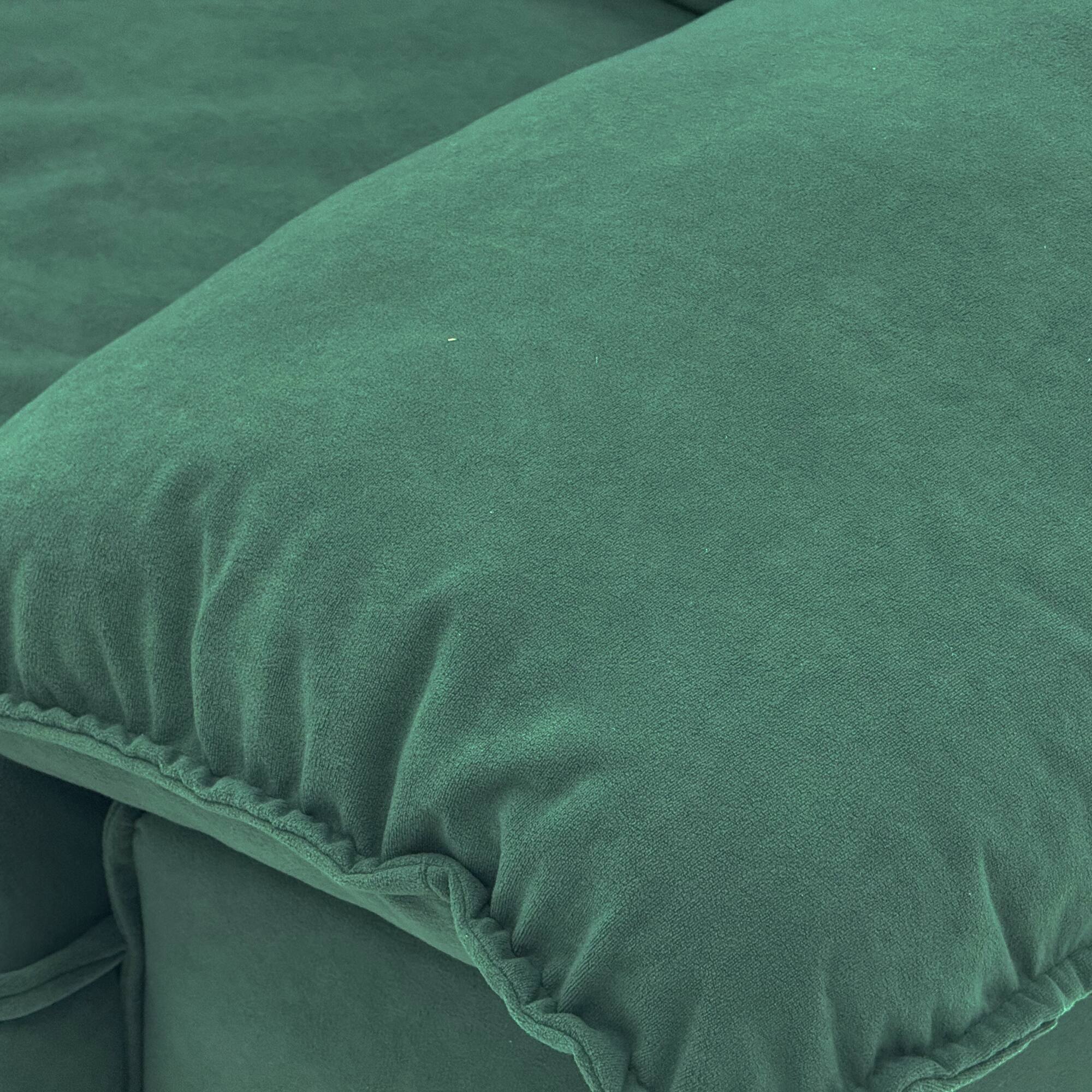 Alt View 4. Anysun - 78.7" Velvet 2-Seat Storage Loveseat - Space-Saving Compact Couch for Small Apartments. - Green.