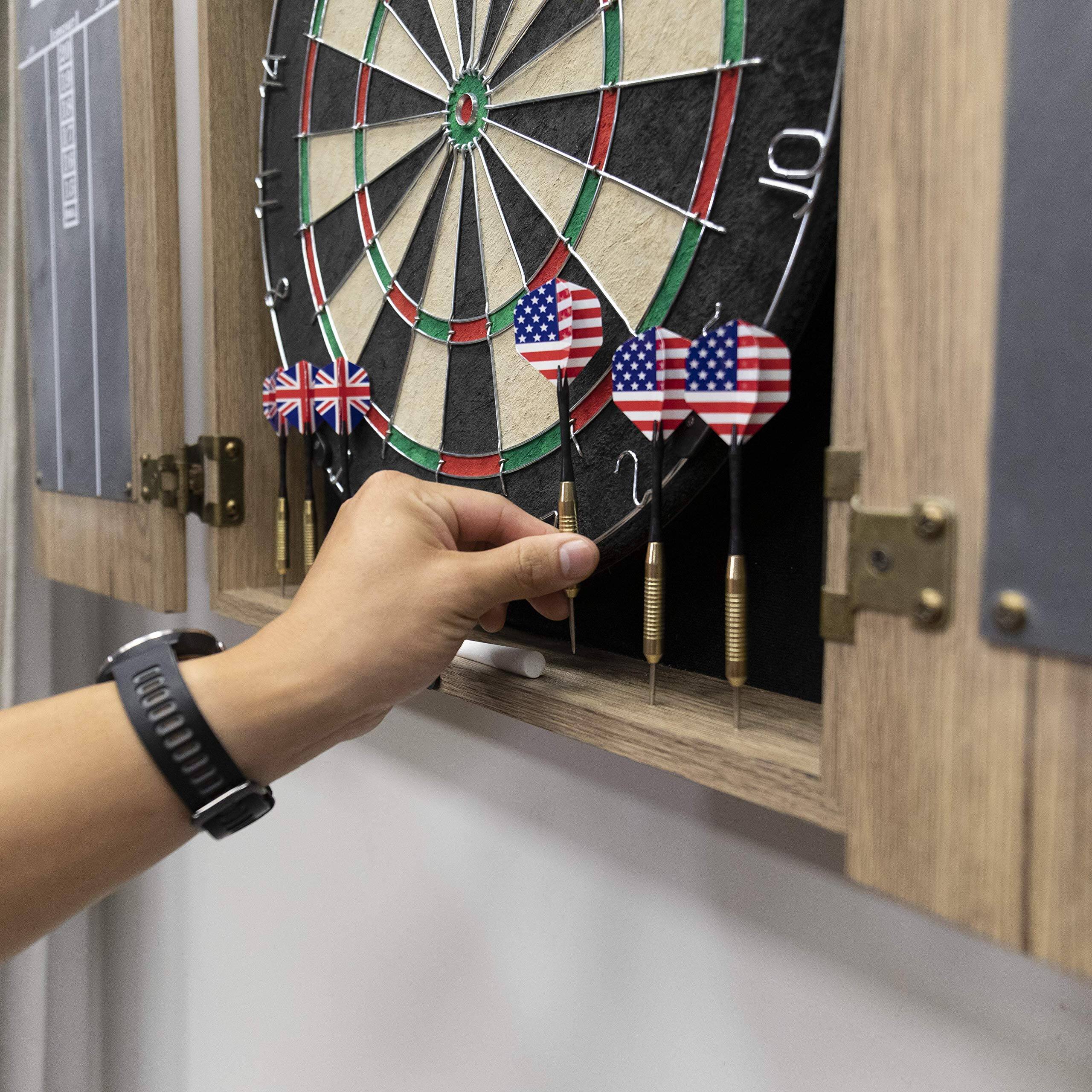 Alt View 2. Skar Audio - Bristle Dartboard Cabinet Set DURABLE AND STYLISH - This cabinet was created with high-grade - Rustic Tan Finish.