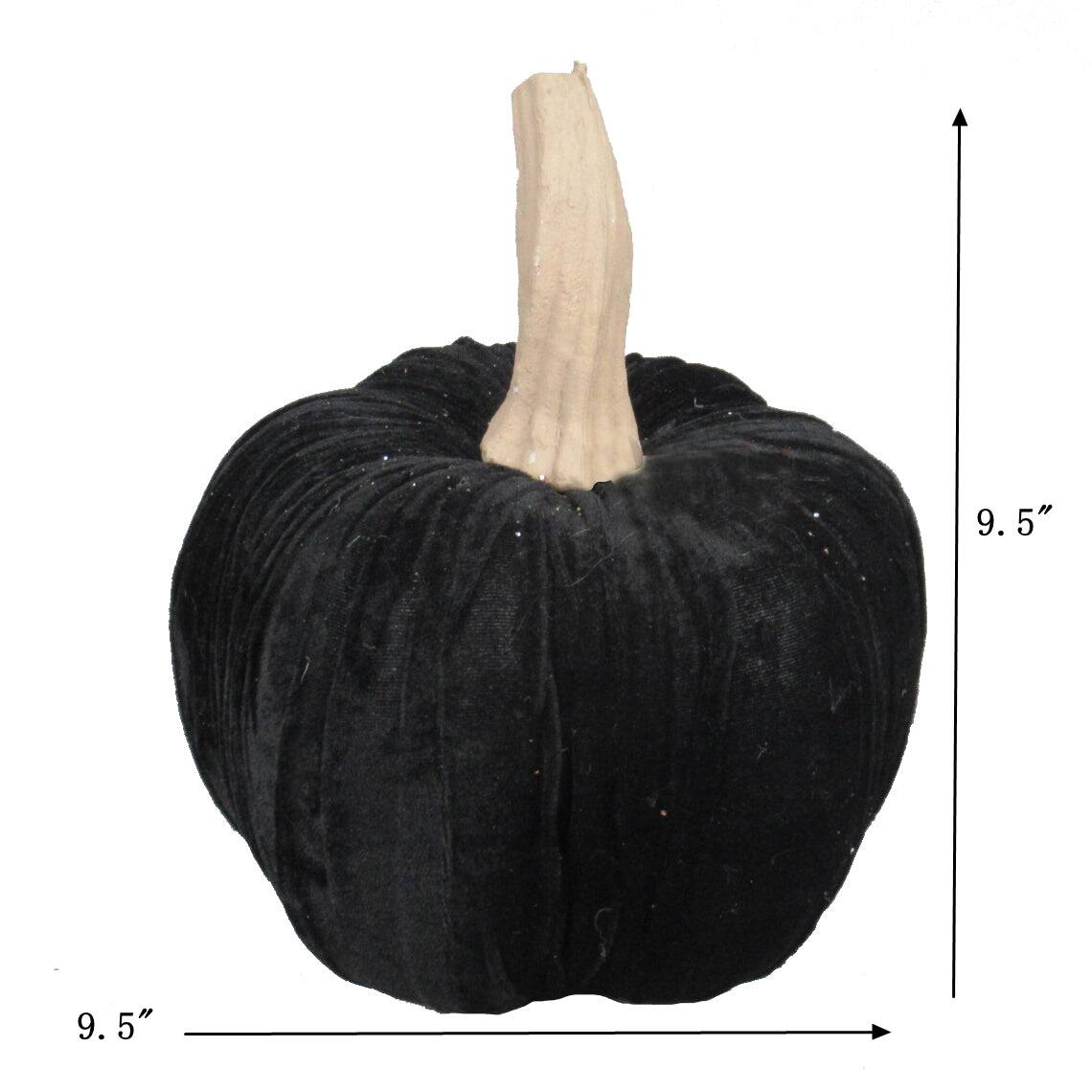 Alt View 1. Boyel Living - Large Black Velvet Pumpkin for Halloween Decor - Black.
