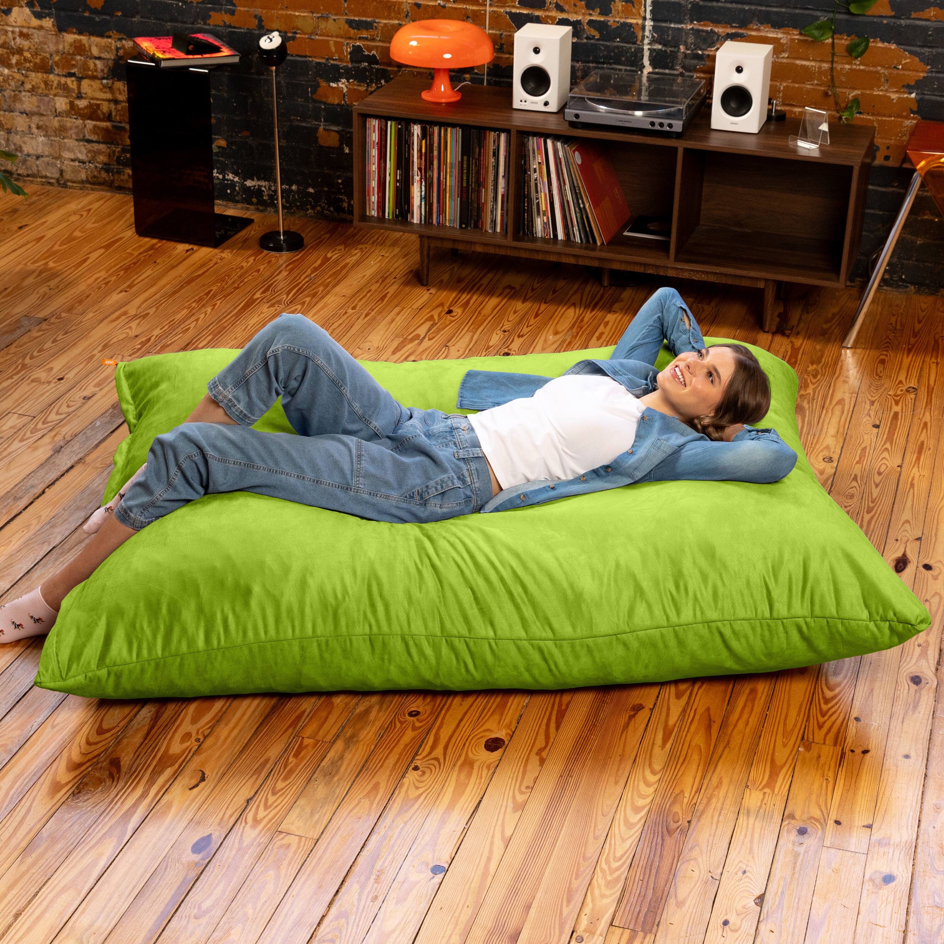 Alt View 1. Jaxx - Jaxx Pillow Saxx 5.5-Foot - Huge Bean Bag Floor Pillow and Lounger, Lime - Lime.