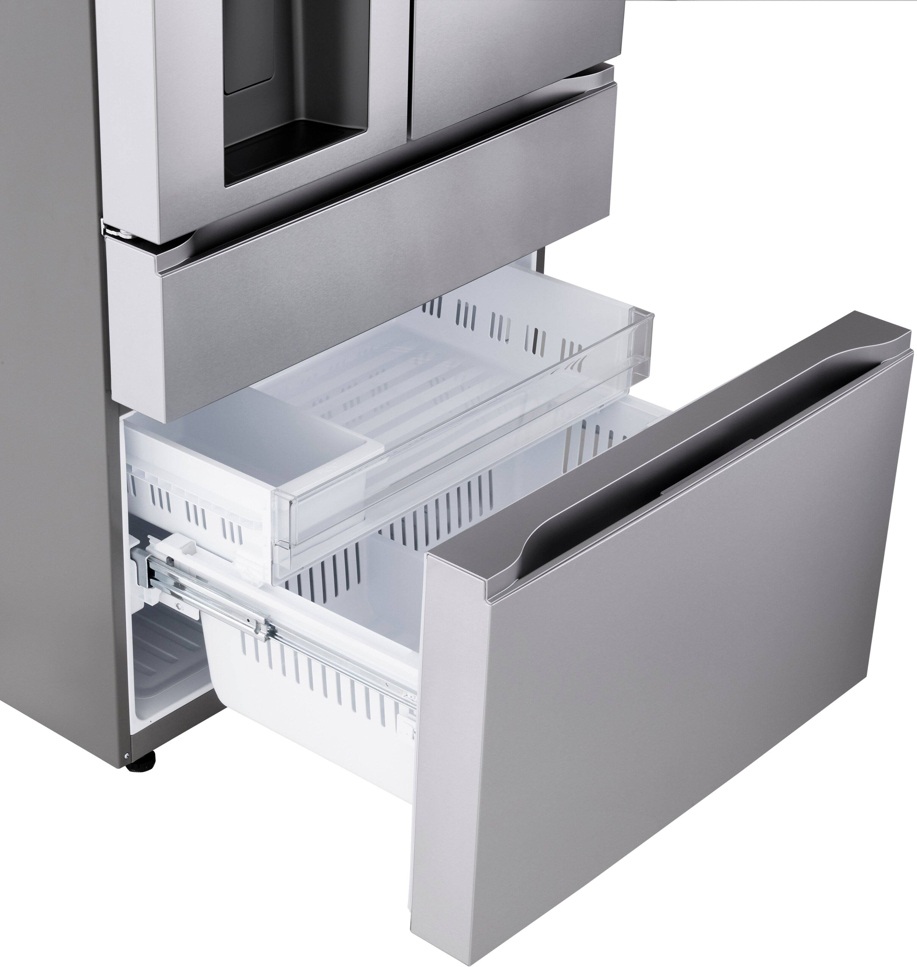 Alt View 11. LG - Counter-Depth MAX 28.6 Cu. Ft. 4-Door French Door Refrigerator Smart Refrigerator with Full Convert Drawer - PrintProof Noble Steel.