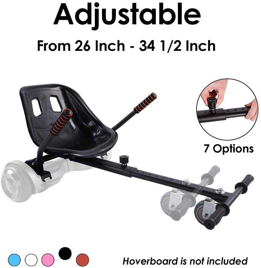 Adjustable  
From 26 Inch - 34 1/2 Inch  
7 Options  
Hoverboard is not included